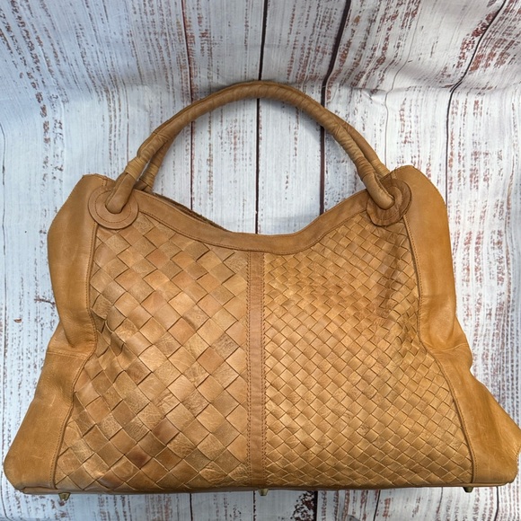 Chocolat Blu Tan Woven Leather Hobo Bag - Picture 3 of 17